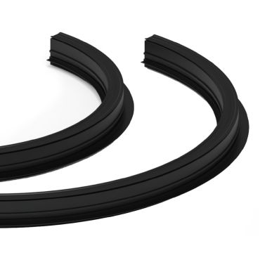 VK Lighting Eiva - système de rail magnétique - Profil encastré courbé R50 pour plaques de plâtre de 12 mm - 5,48 x 5,25 cm - dimmable DALI - noir