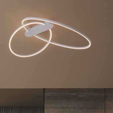 Nova Luce Kiklos - plafonnier - Ø 72 x 30 cm - 42W dimmable LED inclus - blanc sablé