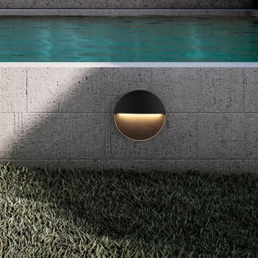 Nova Luce Rodix - applique murale extérieure - Ø 16 x 3,1 cm - 5W LED inclus - IP54 - noir sablé