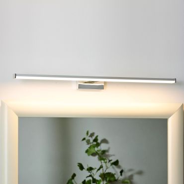 Lucide Onno - éclairage miroir salle de bain - 60 x 12,1 x 4,2 cm - 11W LED inclus - IP44 - chrome mat