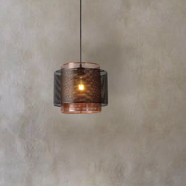 Lucide Orrin - lampe suspendue - Ø 34 x 160 cm - noir