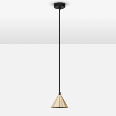 Nova Luce Conico - lampe suspendue - Ø 11,6 x 200 cm - or et noir