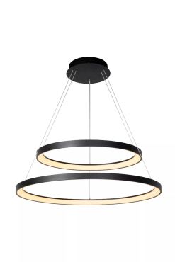 Lucide Vidal - lampe suspendue - Ø 78 x 200 cm - 92W LED inclus - noir
