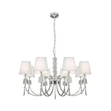 Searchlight Portico - lustre - Ø 69 x 96 cm - chrome et blanc
