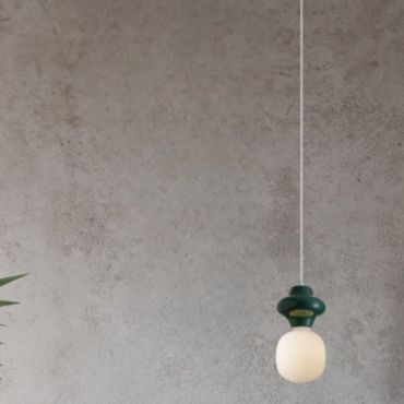 Nova Luce Clio - lampe suspendue - Ø 18 x 198 cm - jaspe et verre opale