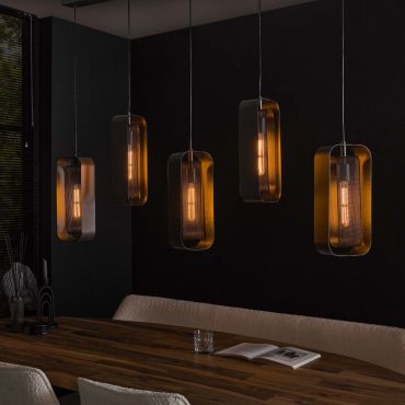 Vico Wilder 5L - lampe suspendue - 145 x 20 x 150 cm - artic black