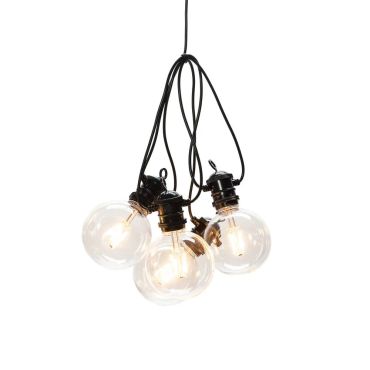 Konstsmide - cordon lumineux décoratif avec fonction variateur - kit d'extension - 9,15 mètres de longueur plus 8,5 mètres de cordon - 10 ampoules LED remplaçables incluses - 7W - IP44 - noir