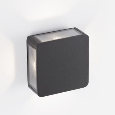 Nova Luce Serika - applique murale extérieure - 11 x 11 x 6 cm -  9W LED inclus - IP65 - anthracite foncé