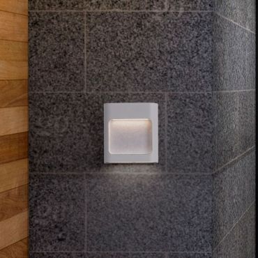 Nova Luce Tall - applique murale extérieure - 12,5 x 13,5 x 4 cm - 6W LED inclus - IP54 - blanc sablé