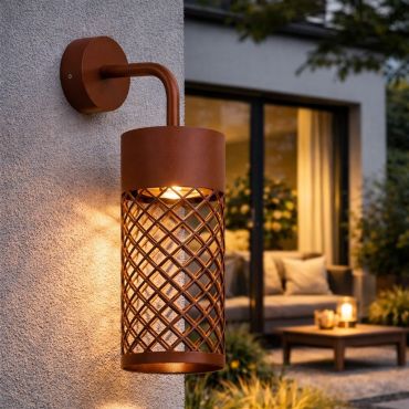 Nova Luce Motley - applique murale extérieure - Ø 10 x 175 cm - 9W LED inclus - IP65 - corten