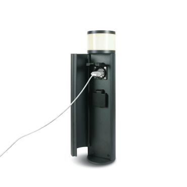ONE Light Bornes de recharge - poteau de jardin avec 2 x 1000W prises Schuko - 10 x 40 cm - 3W LED inclus - IP44 - anthracite