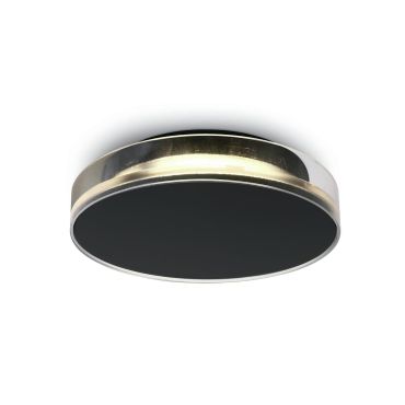 ONE Light Points lumineux intérieurs/extérieurs - plafonnier/mural extérieur - Ø 23,8 x 5,4 cm - 12W LED inclus - IP65 - noir
