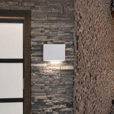 Nova Luce Tick - applique murale extérieure - 11,5 x 9 x 3 cm - 4W LED inclus - IP54 - blanc sablé