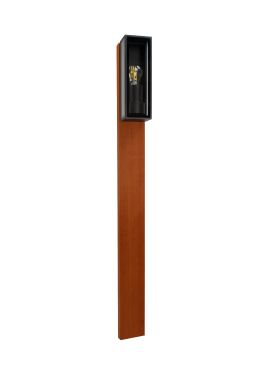 Roi Du Luminaire Padouk Teichos - borne jardin - 15 × 8,8 × 70 cm + pied 30 cm - IP54 - noir et padouk