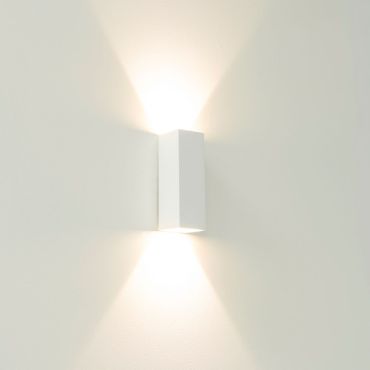 Artdelight Vegas - applique murale - 5 x 5 x 15 cm - 2 x 1,5W LED inclus - IP65 - blanc