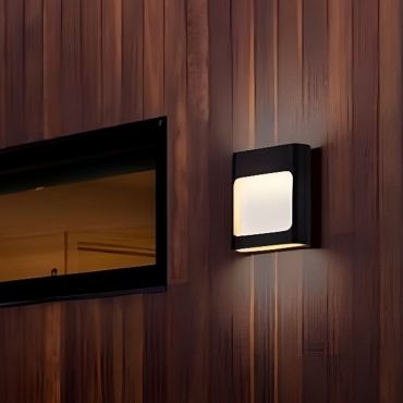 Nova Luce Tall - applique murale extérieure - 12,5 x 13,5 x 4 cm - 6W LED inclus - IP54 - noir sablé