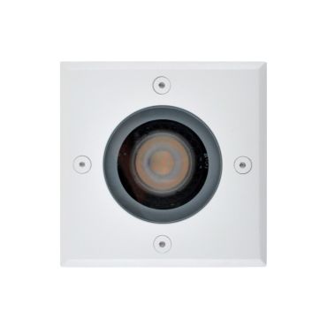 Roi Du Luminaire Hades - spot carré pour l'extérieur - 110 x 110 mm, Ø100 mm à encastrer - IP67 - blanc