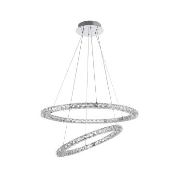 Nova Luce Quentin - lampe suspendue - Ø 70 x 120 cm - 60W LED inclus - chrome