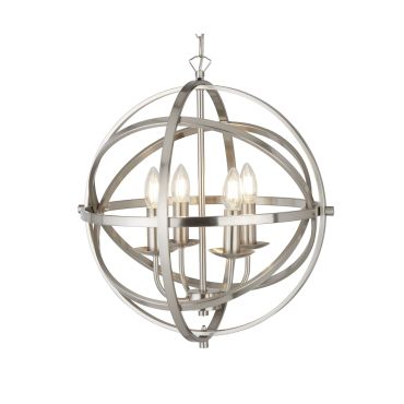 Searchlight Orbit - lustre - Ø 46 x 116 cm - argent satiné