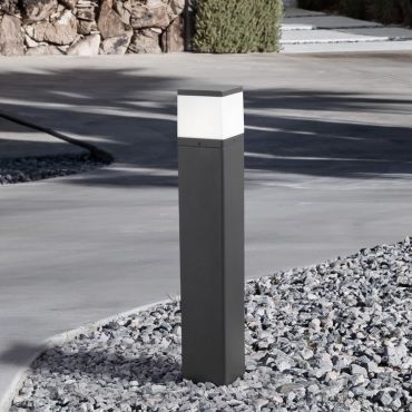 Nova Luce Ferron - lampe de jardin - 13 x 80 x 13 cm - IP65 - gris foncé