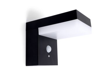 Integral LED True – applique murale extérieure solaire avec détecteur de mouvement – 9,5 x 12,5 x 16,5 cm – LED 6W inclus – IP44 – noir