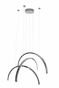 Maxlight Trio Arc - lampe suspendue - 80 x 180 cm - 3 x 21W LED inclus - noir et chrome