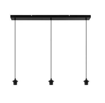 Artdelight Balk – suspension 3 lumières avec pendules – 100 x 10 x 150 cm – noir
