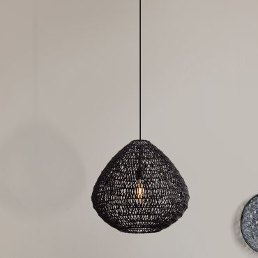 Nova Luce Melody - lampe suspendue - Ø 50 x 200 cm - noir