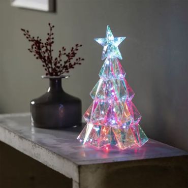 Konstsmide Diamant sapin de Noël - lampe de table - 24 x 24 x 30 cm - multicolore