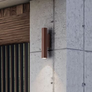 Nova Luce Torrin - applique murale extérieure - Ø 4,5 x 23 x 7,5 cm - 3W LED inclus - IP65 - corten