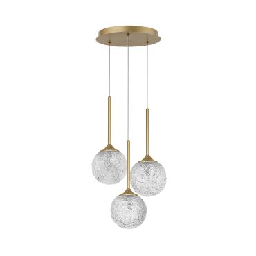Nova Luce Mirano - lampe suspendue - Ø 32 x 180 cm - laiton doré et transparent
