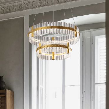 Nova Luce Kezo - lampe suspendue - Ø 60 x 140 cm - 67W dimmable LED inclus - or
