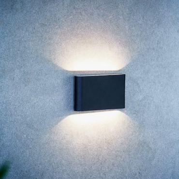 Nordlux Kinver - applique murale extérieure - 17,5 x 9 x 3 cm - 2 x 6W LED inclus - IP54 - noir