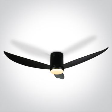 ONE Light Black Body - ventilateur de plafond avec lumière et télécommande - Ø 132 x 27 cm - 22W LED inclus - noir