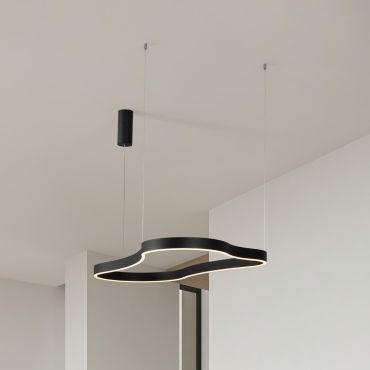 Nova Luce Dussa - lampe suspendue - 66 x 150 x 120 cm - 61W dimmable LED inclus - noir sablé