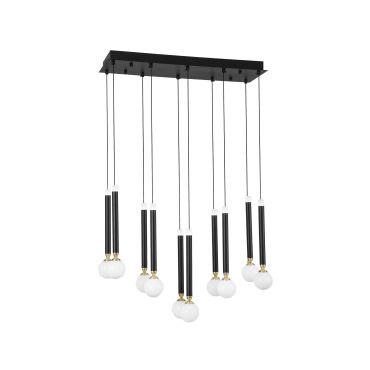 Nova Luce Cayo - lampe suspendue - 72 x 20 x 120 cm - 10 x 5W LED inclus - noir