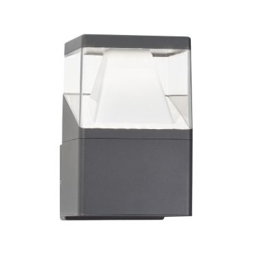 Nova Luce Lock - applique d'extérieur - 13,5 x 16 x 20 cm - 12W LED inclus - IP54 - gris foncé