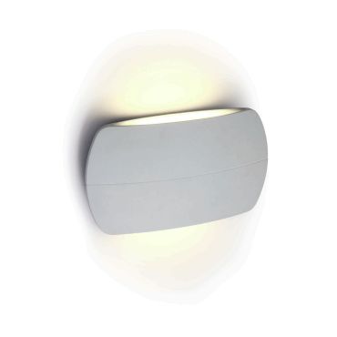 ONE Light Outdoor Slim Oval Range - applique murale extérieure - 20 x 11 x 5,2 cm - 2 x 6W LED inclus - IP54 - blanc
