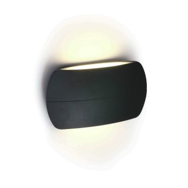 ONE Light Outdoor Slim Oval Range - applique murale extérieure - 20 x 11 x 5,2 cm - 2 x 6W LED inclus - IP54 - anthracite