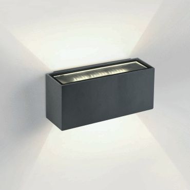 ONE Light Outdoor Wall Up &amp; Down Lights - applique murale extérieure - 18 x 7 x 6,5 cm - 2 x 6W LED inclus - IP54 - anthracite