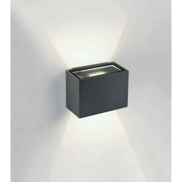 ONE Light Outdoor Wall Up &amp; Down Lights - applique murale extérieure - 9 x 6,5 x 6,5 cm - 2 x 3W LED inclus - IP54 - anthracite