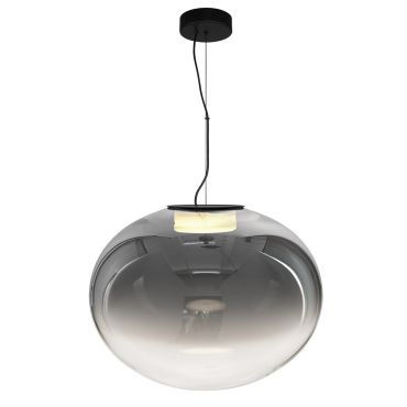 VK Lighting Iori - lampe suspendue - Ø 50 x 148 cm - 15W LED inclus - noir et gris fumé