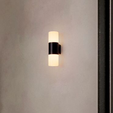 Nova Luce Paul - applique murale extérieure - 8,5 x 28 cm - 10W LED inclus - IP65 - noir sablé
