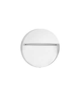 Nova Luce Nectar - applique murale extérieure - Ø 12 x 2,8 cm - 3W LED inclus - IP65 - blanc sablé