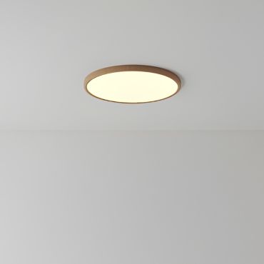 Nordlux Oja - plafonnier de salle de bain - Ø 42,4 x 2,3 cm - 24W LED dimmable inclus (2700K) - IP54 - feuille de bois