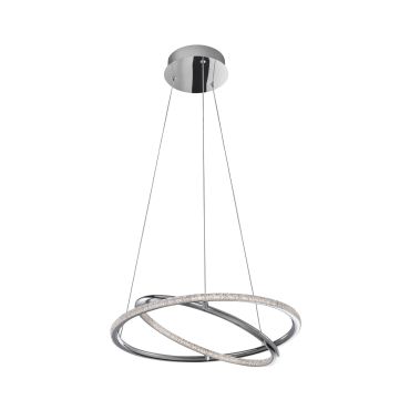 Nova Luce Livorno - lampe suspendue - Ø 45 x 120 cm - 29W LED inclus - chrome