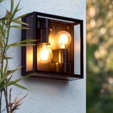 Lucide Dukan - plafonnier/mural - 22 x 8,7 x 22 cm - IP65 - noir