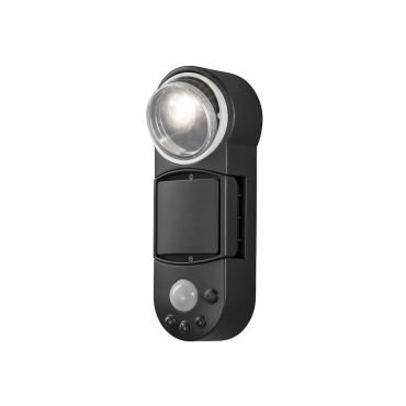 Konstsmide Prato - applique murale extérieure à piles avec détecteur de mouvement - 10 x 7 x 26 cm - LED 1W inclus - IP44 - noir