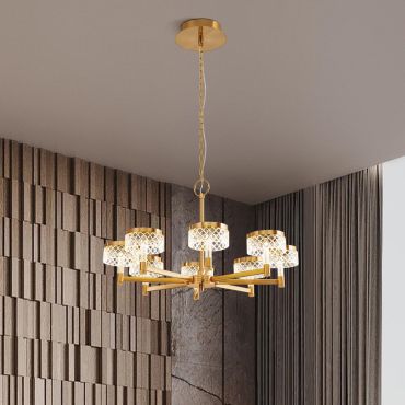 Nova Luce Bion - lampe suspendue - Ø 80,7 x 150 cm - 48W LED inclus - laiton doré