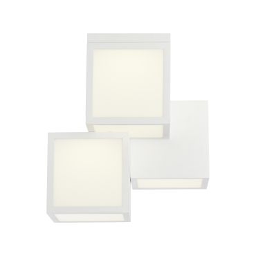 Brilliant Cubix - plafonnier - 30 x 30 x 32 cm - 25W LED inclus - blanc